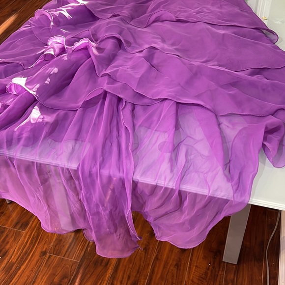 Vintage Silk Laces Layers Evening Dress - Picture 5 of 15